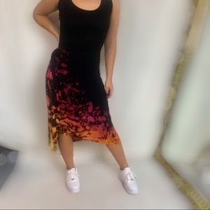 ❤️🔥 Fire Tie Dye Dress 🔥❤️
